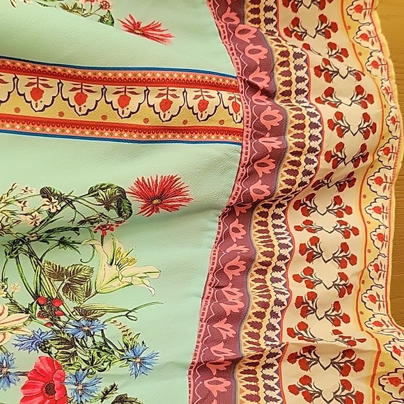 NWT Floral Umgee boho style dress/tunic...can be worn off shoulder p2p 25. Teal - Picture 6 of 8